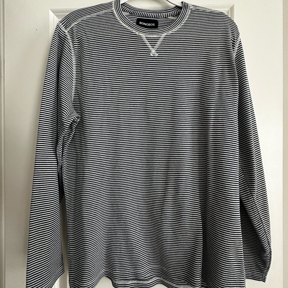 Bonobos Navy and White Striped Shirt